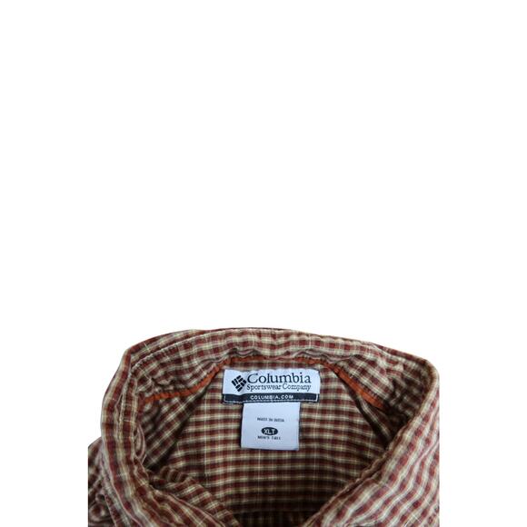 Columbia Brown Plaid Button Up Long Sleeve Shirt Men's XLT - Picture 4 of 7